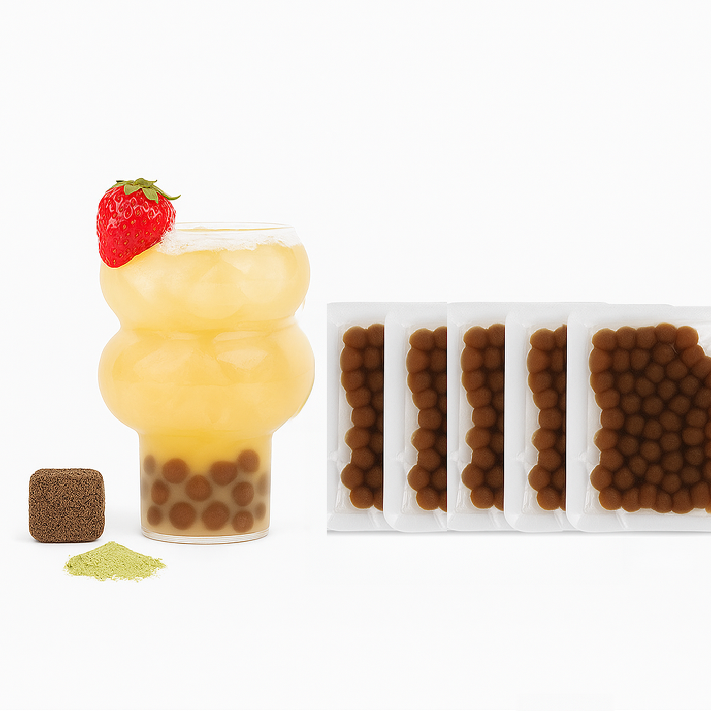 Strawberry Matcha Boba tea